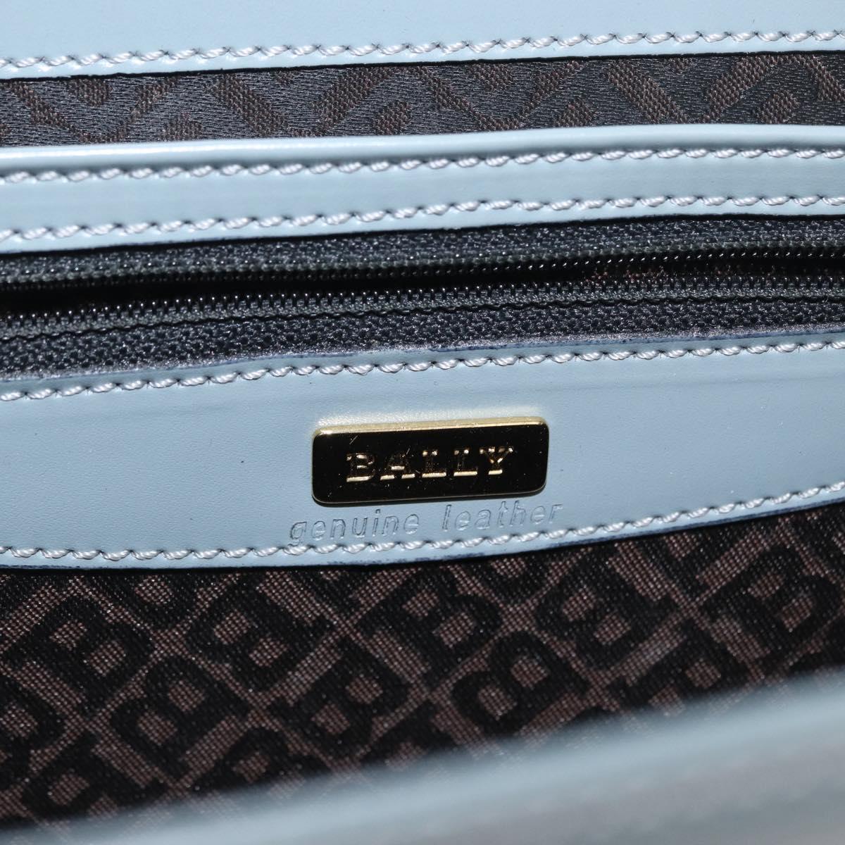 BALLY Tote Bag Leather Gray Gold Auth BA10108