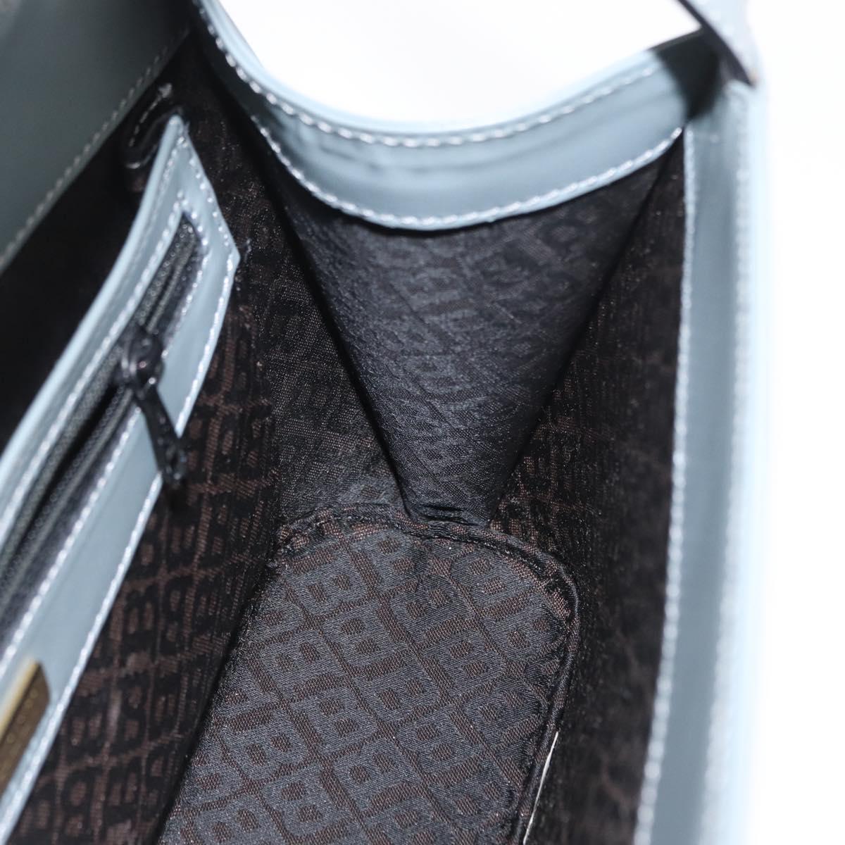 BALLY Tote Bag Leather Gray Gold Auth BA10108