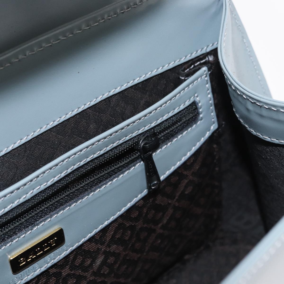 BALLY Tote Bag Leather Gray Gold Auth BA10108