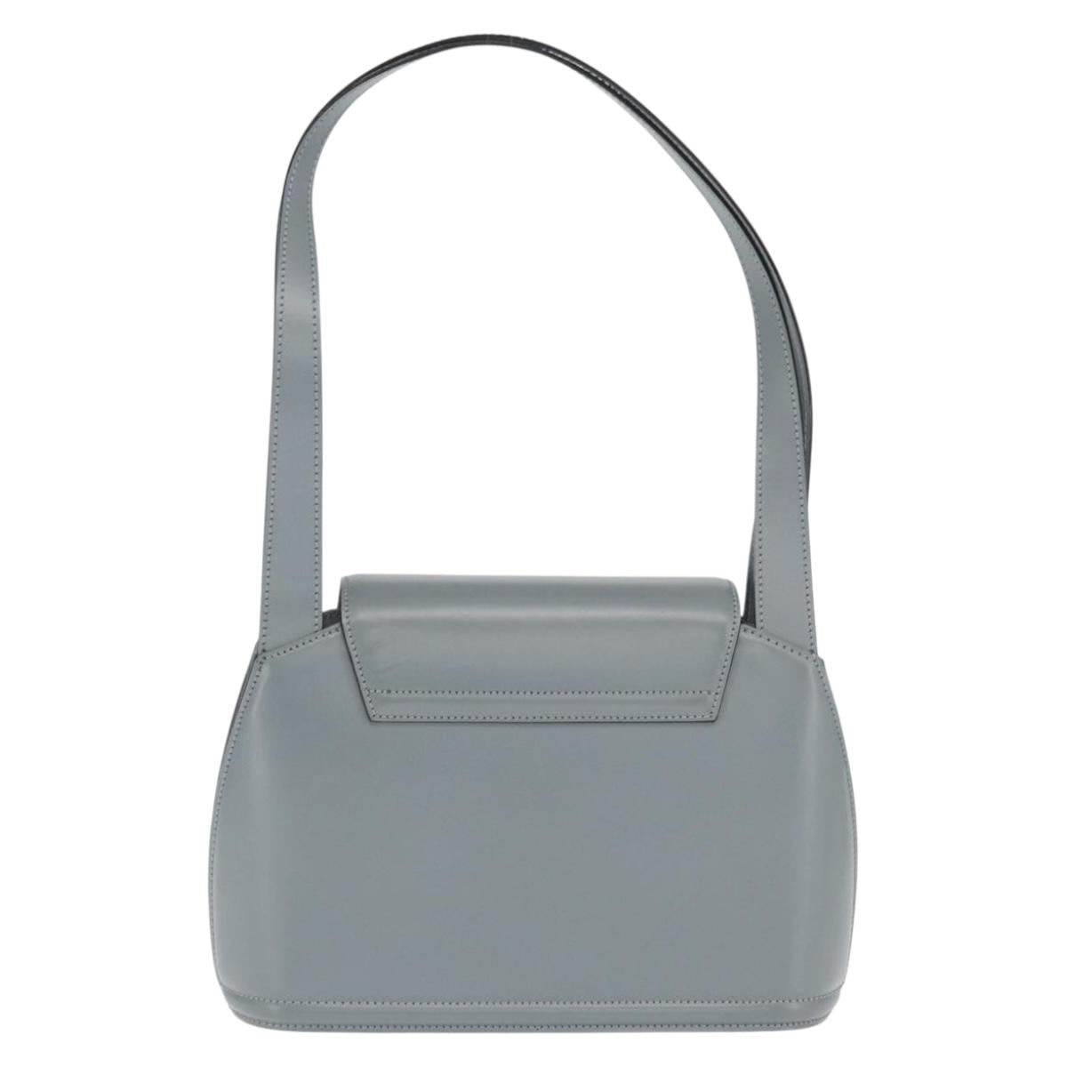 BALLY Tote Bag Leather Gray Gold Auth BA10108