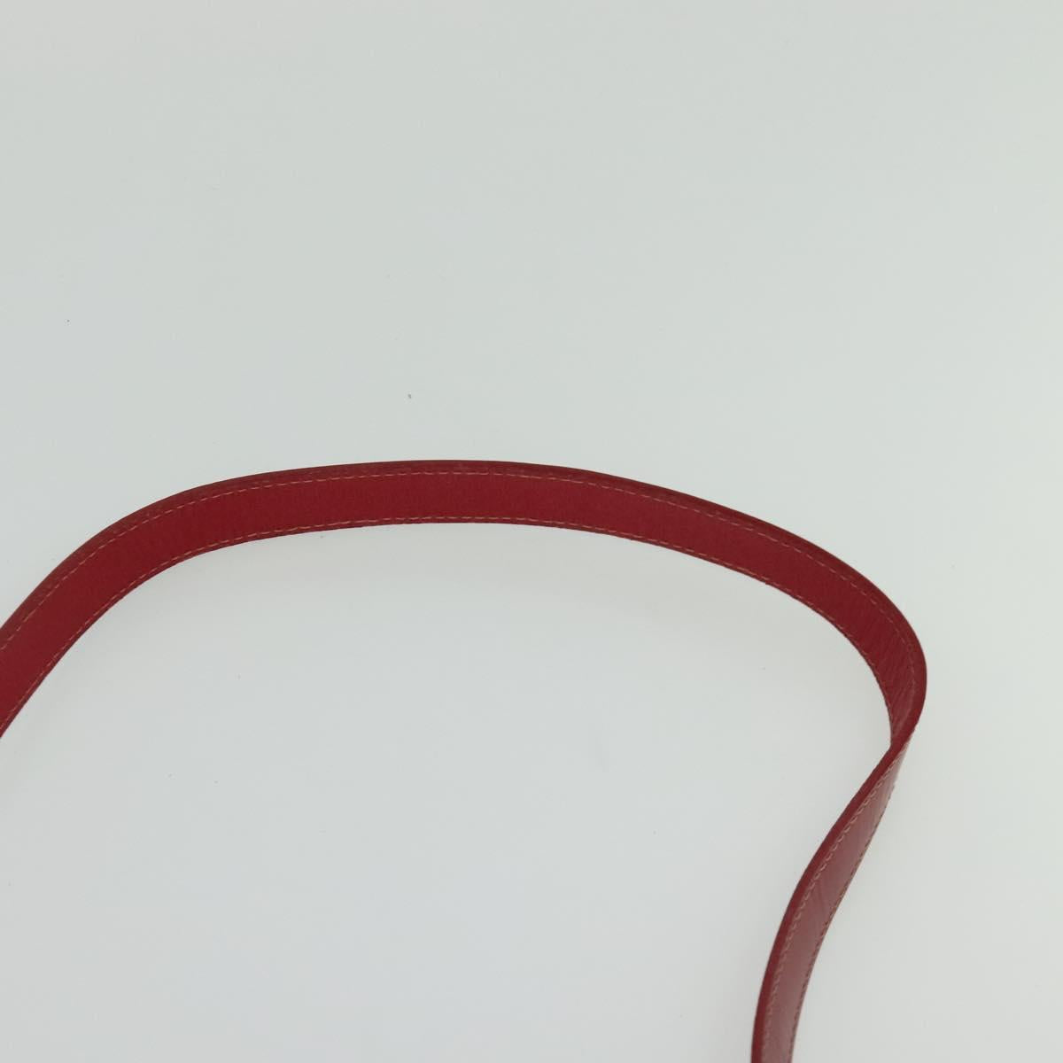 Burberrys Shoulder Bag Leather Red Gold Auth BA1011