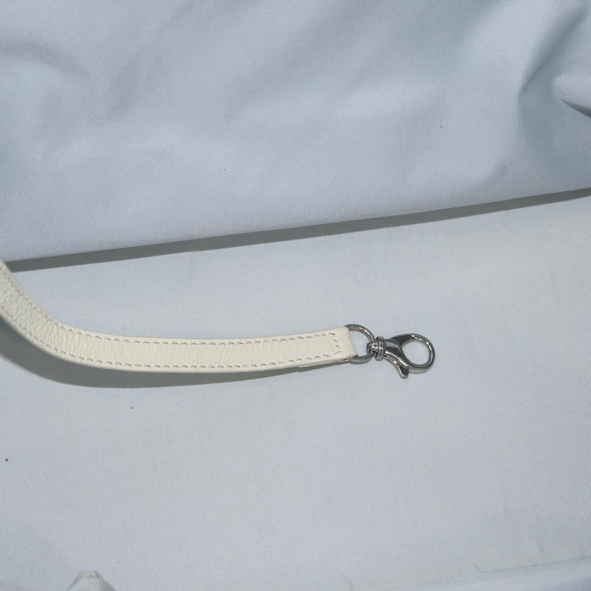 CHANEL Paris Biarritz GM Tote Bag Nylon Silver CC Auth BA10114