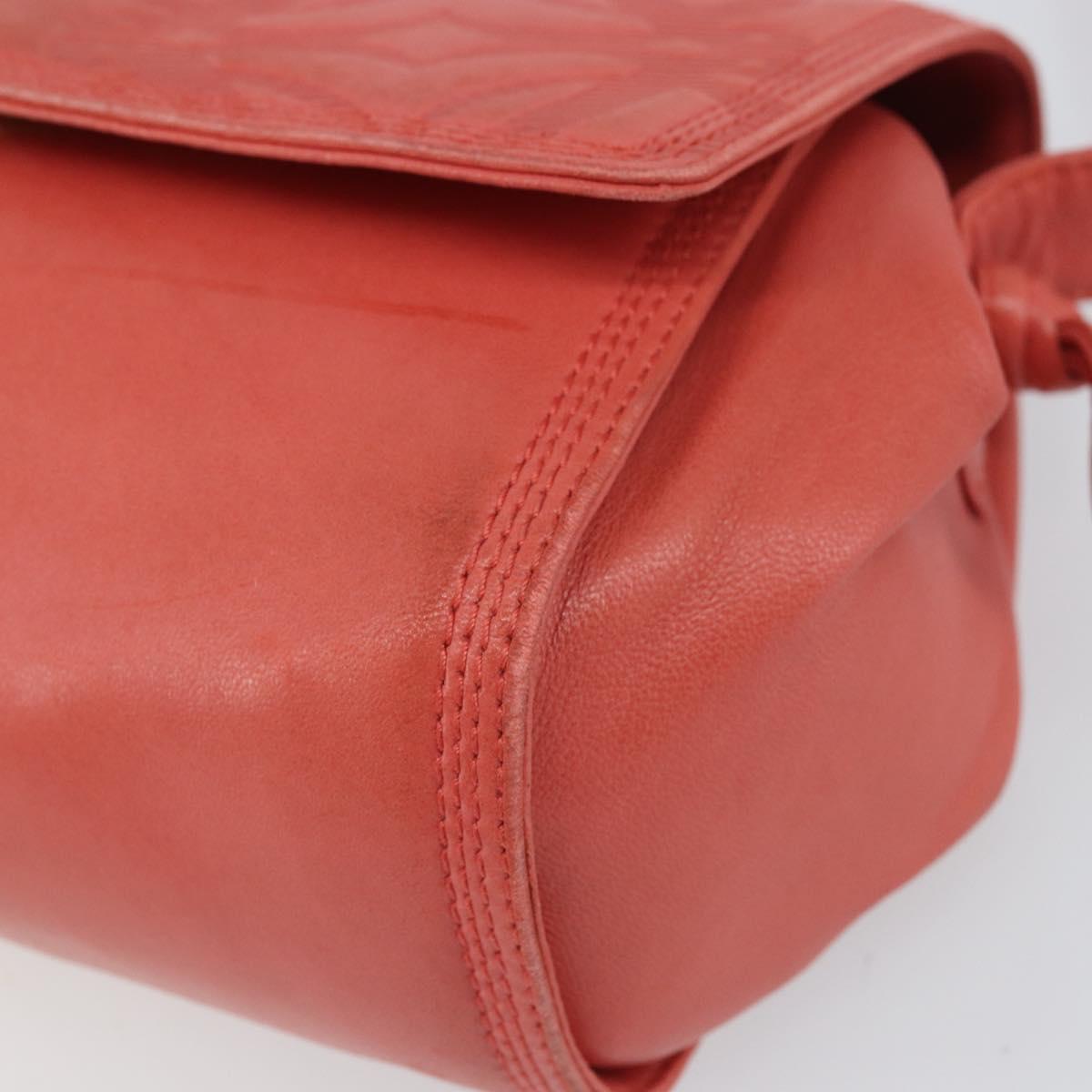LOEWE Anagram Shoulder Bag Leather Pink Gold Auth BA10118