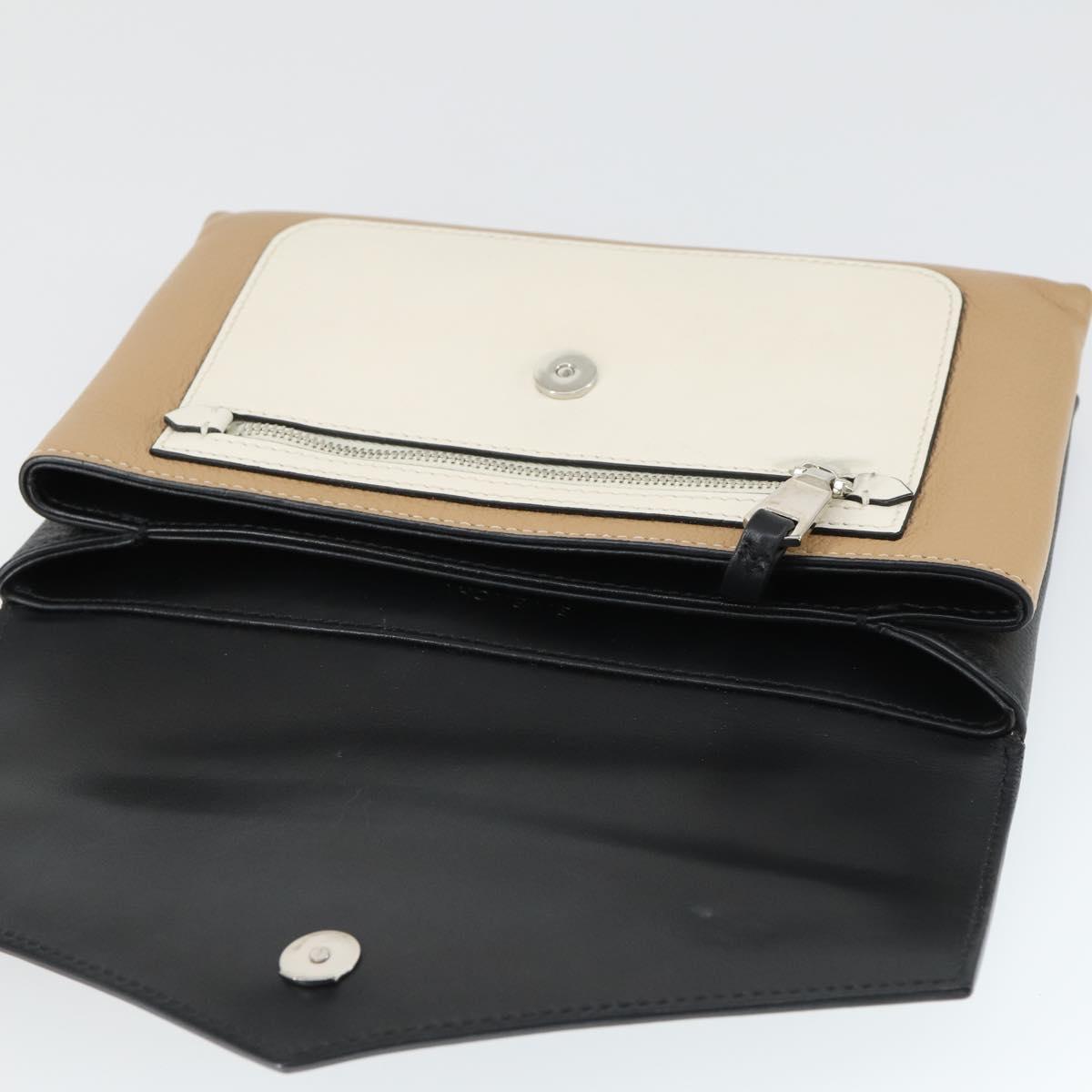 GIVENCHY Shoulder Bag Leather Black Silver Auth BA10120