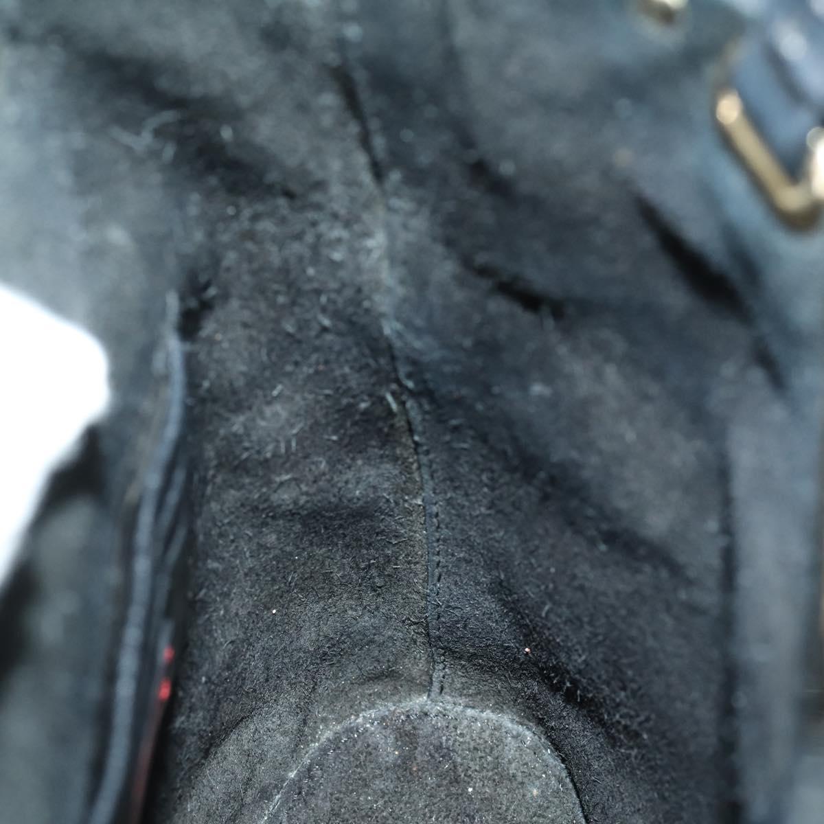 VALENTINO Hand Bag Leather 2way Black Gold Auth BA10121