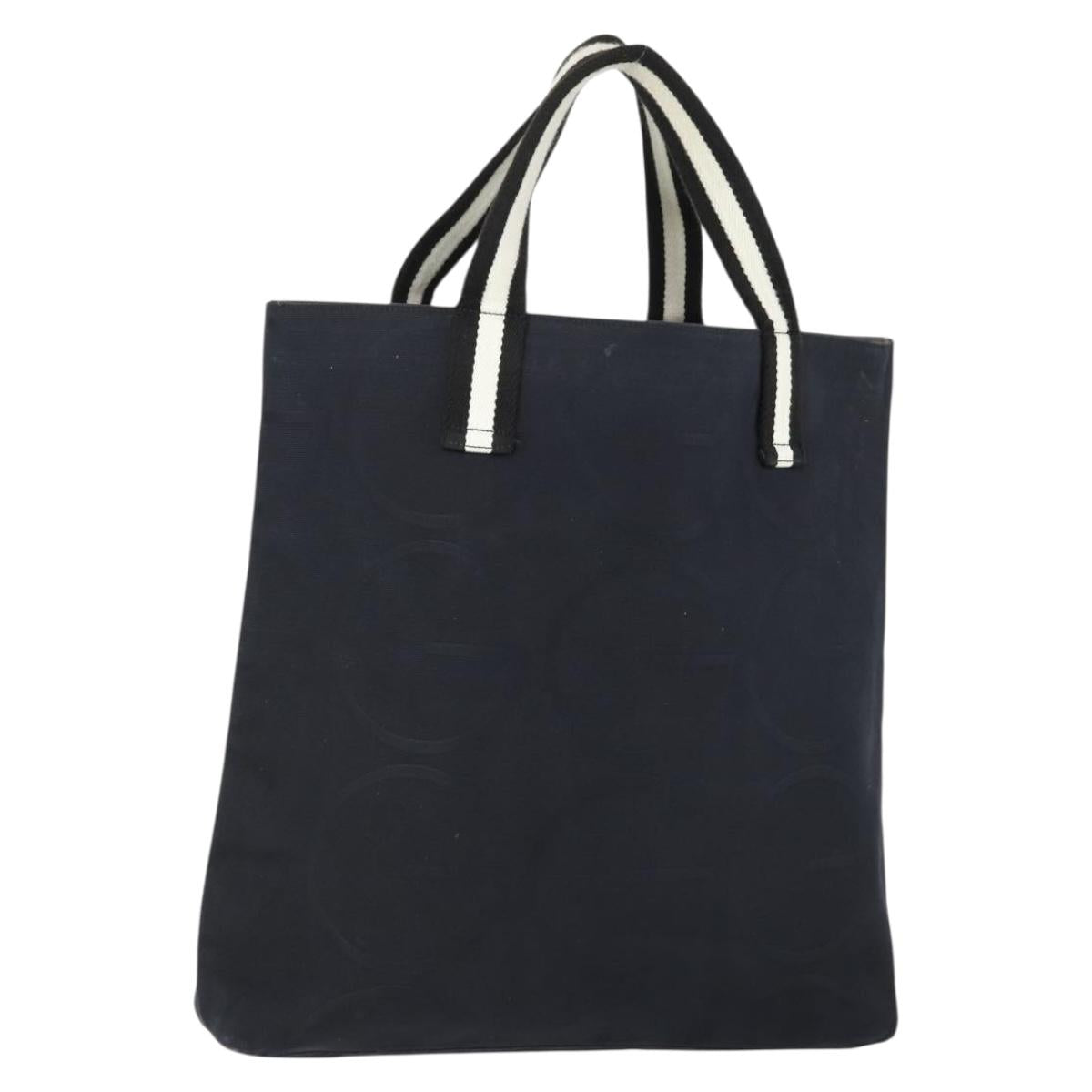 GUCCI Tote Bag Canvas Navy 123439 Auth BA10125