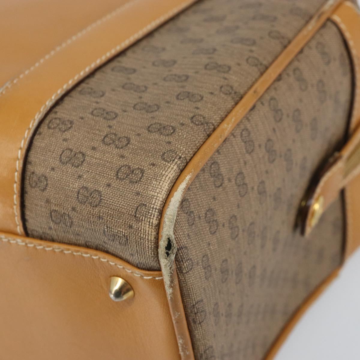 GUCCI Micro GG Supreme Hand Bag PVC Beige Gold 000 084 0158 Auth BA10129