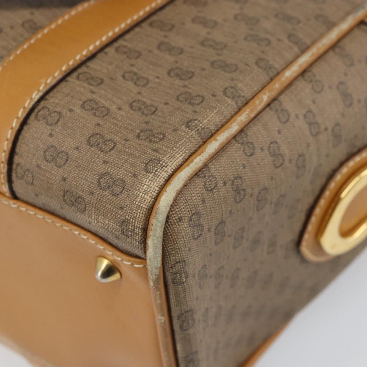 GUCCI Micro GG Supreme Hand Bag PVC Beige Gold 000 084 0158 Auth BA10129