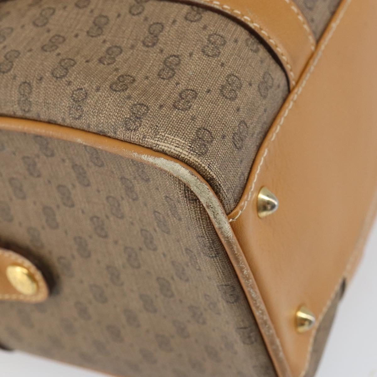 GUCCI Micro GG Supreme Hand Bag PVC Beige Gold 000 084 0158 Auth BA10129