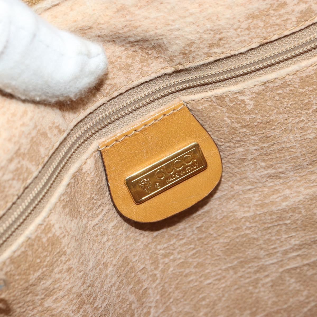 GUCCI Micro GG Supreme Hand Bag PVC Beige Gold 000 084 0158 Auth BA10129
