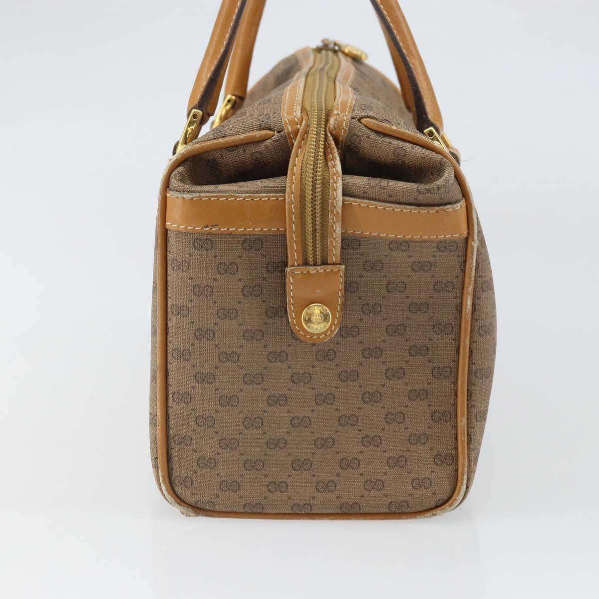 GUCCI Micro GG Supreme Hand Bag PVC Beige Gold 000 084 0158 Auth BA10129