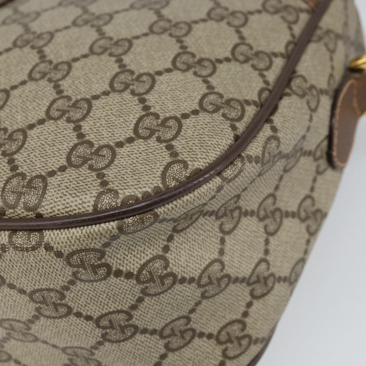 GUCCI GG Supreme Web Sherry Line Bag PVC Beige Gold 89 02 077 Auth BA10130