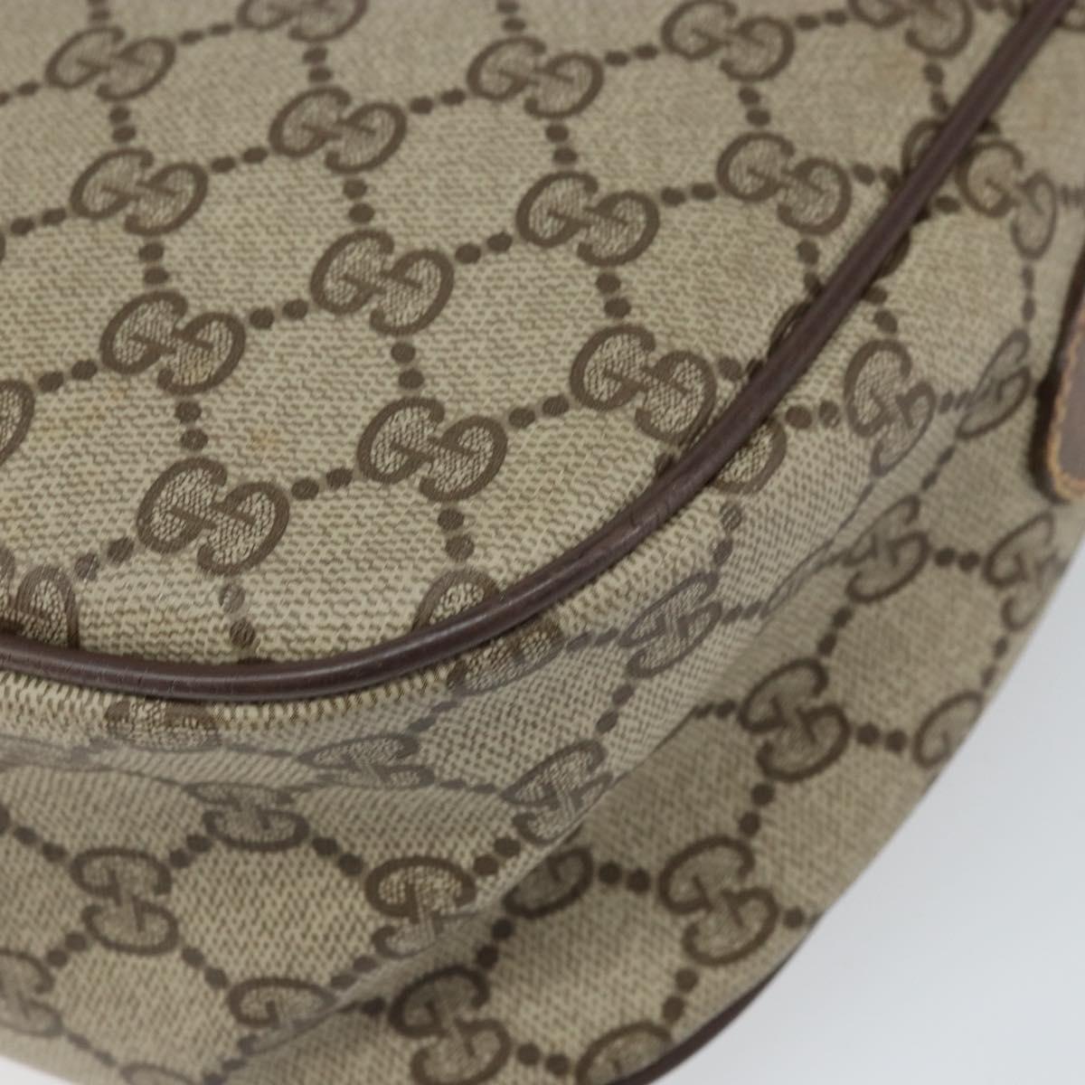 GUCCI GG Supreme Web Sherry Line Bag PVC Beige Gold 89 02 077 Auth BA10130