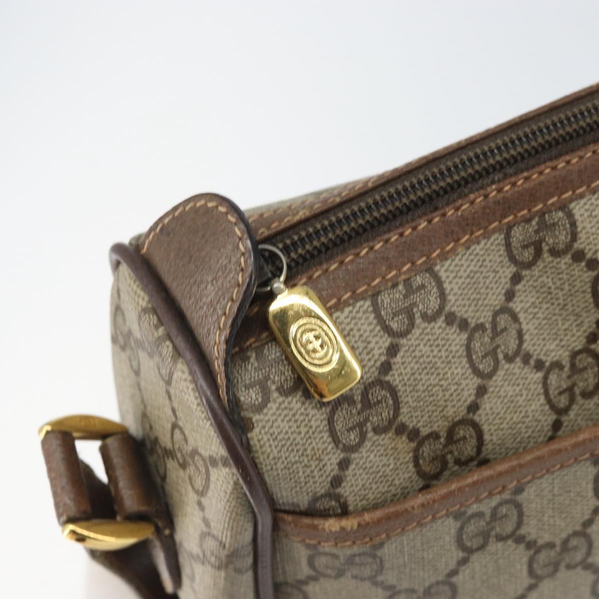 GUCCI GG Supreme Web Sherry Line Bag PVC Beige Gold 89 02 077 Auth BA10130