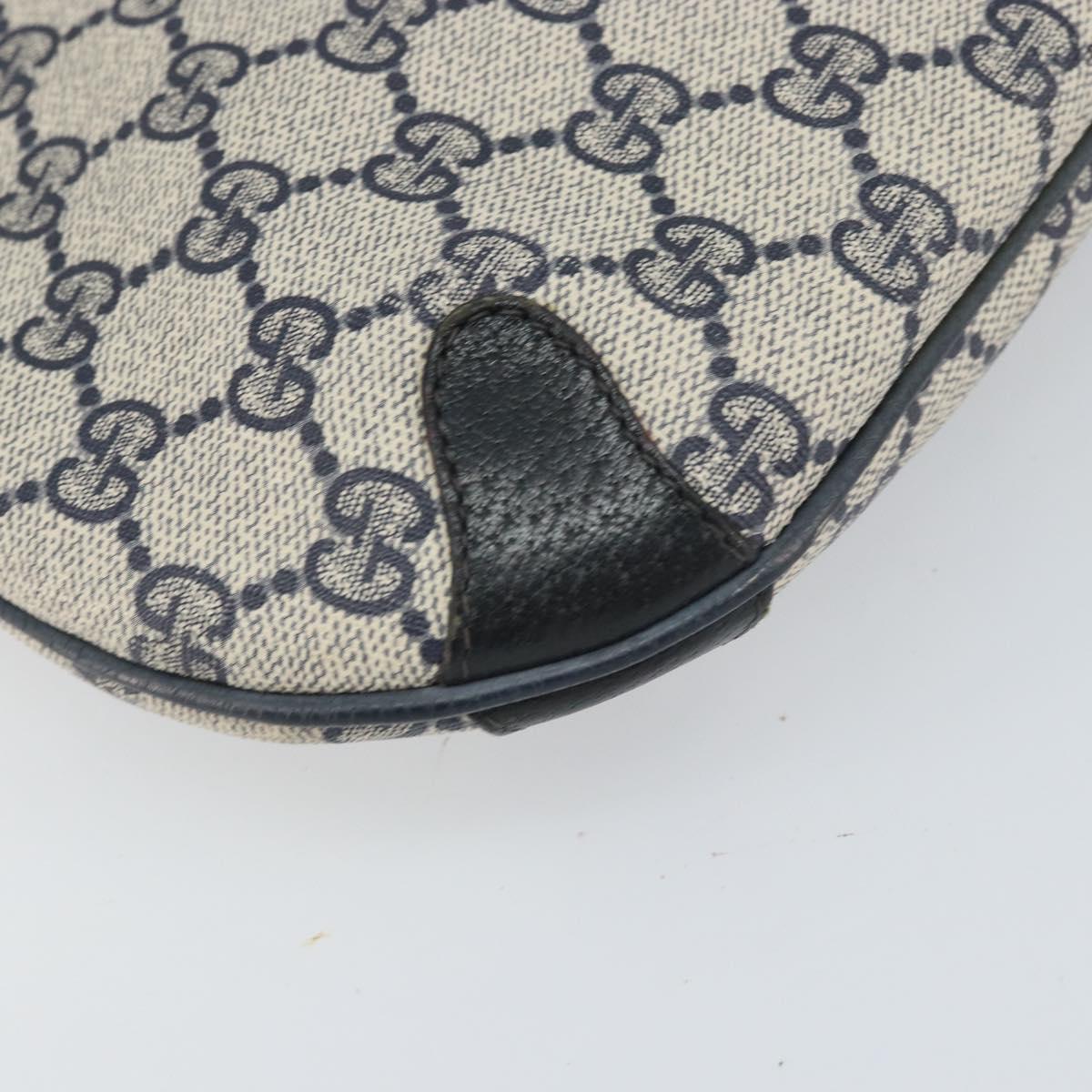 GUCCI GG Supreme Sherry Line Shoulder Bag PVC Navy Gold 39 02 026 Auth BA10131