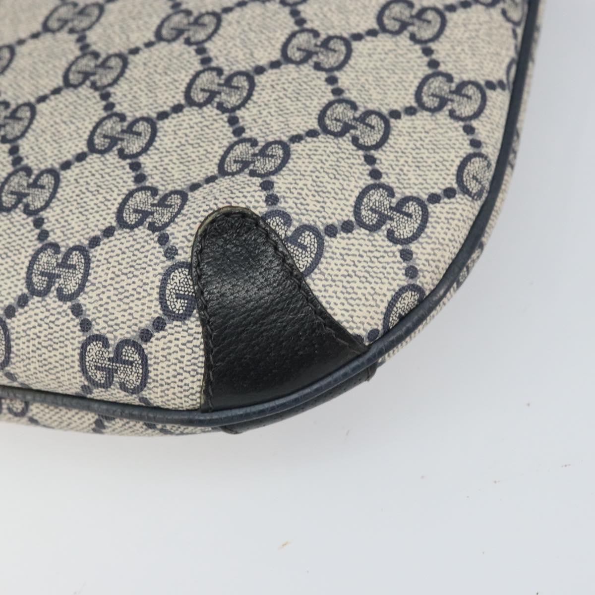 GUCCI GG Supreme Sherry Line Shoulder Bag PVC Navy Gold 39 02 026 Auth BA10131