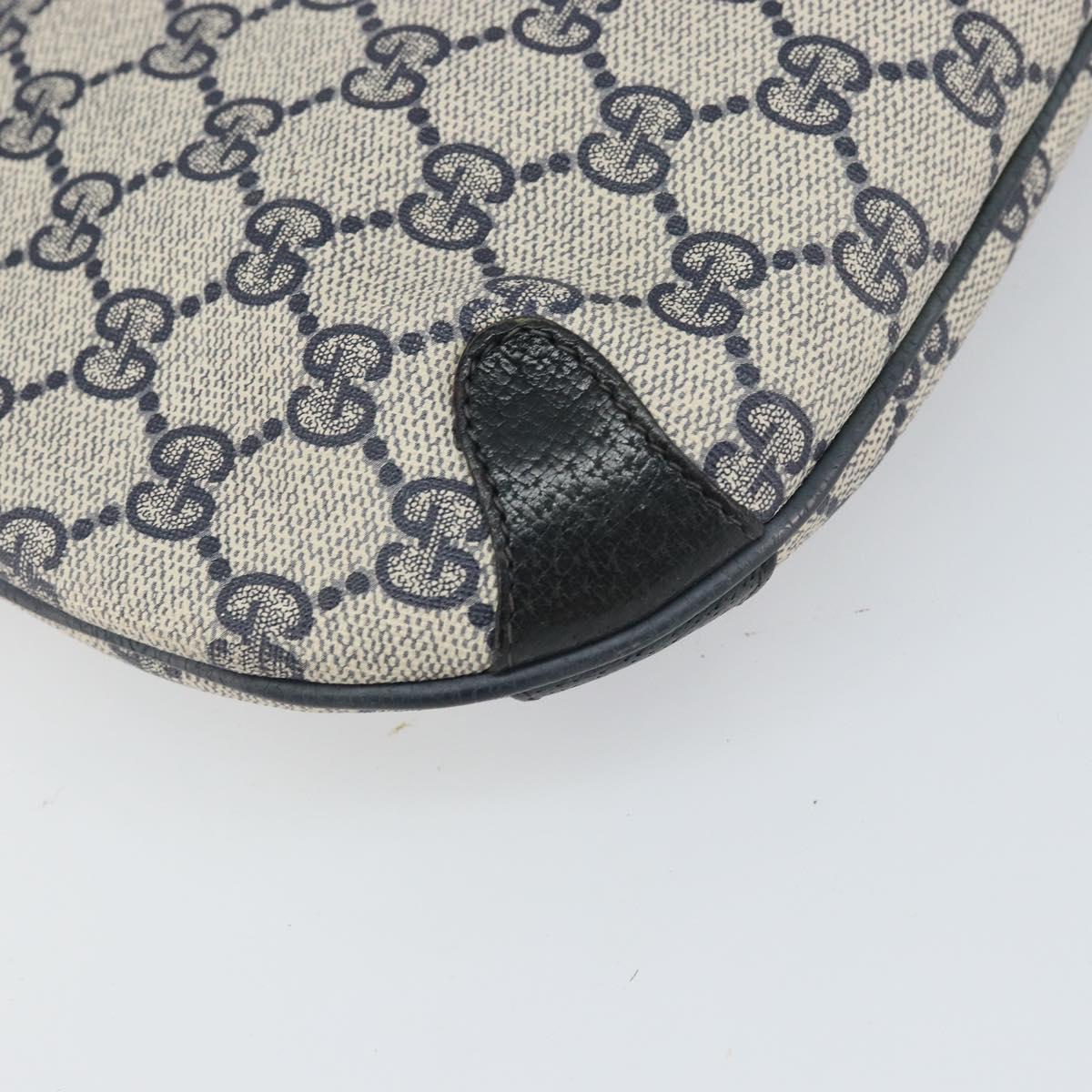 GUCCI GG Supreme Sherry Line Shoulder Bag PVC Navy Gold 39 02 026 Auth BA10131