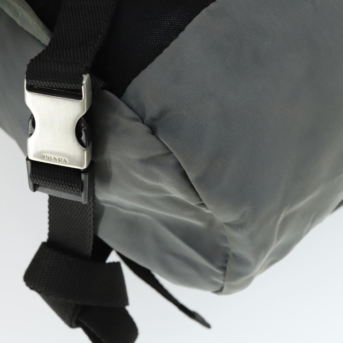 PRADA Backpack Nylon Gray Silver Auth BA10134