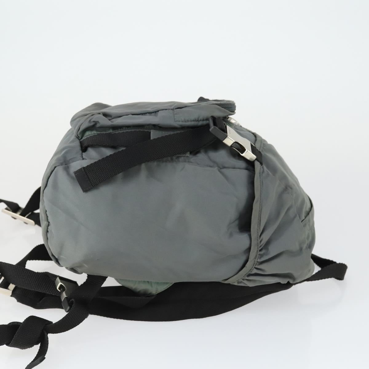PRADA Backpack Nylon Gray Silver Auth BA10134
