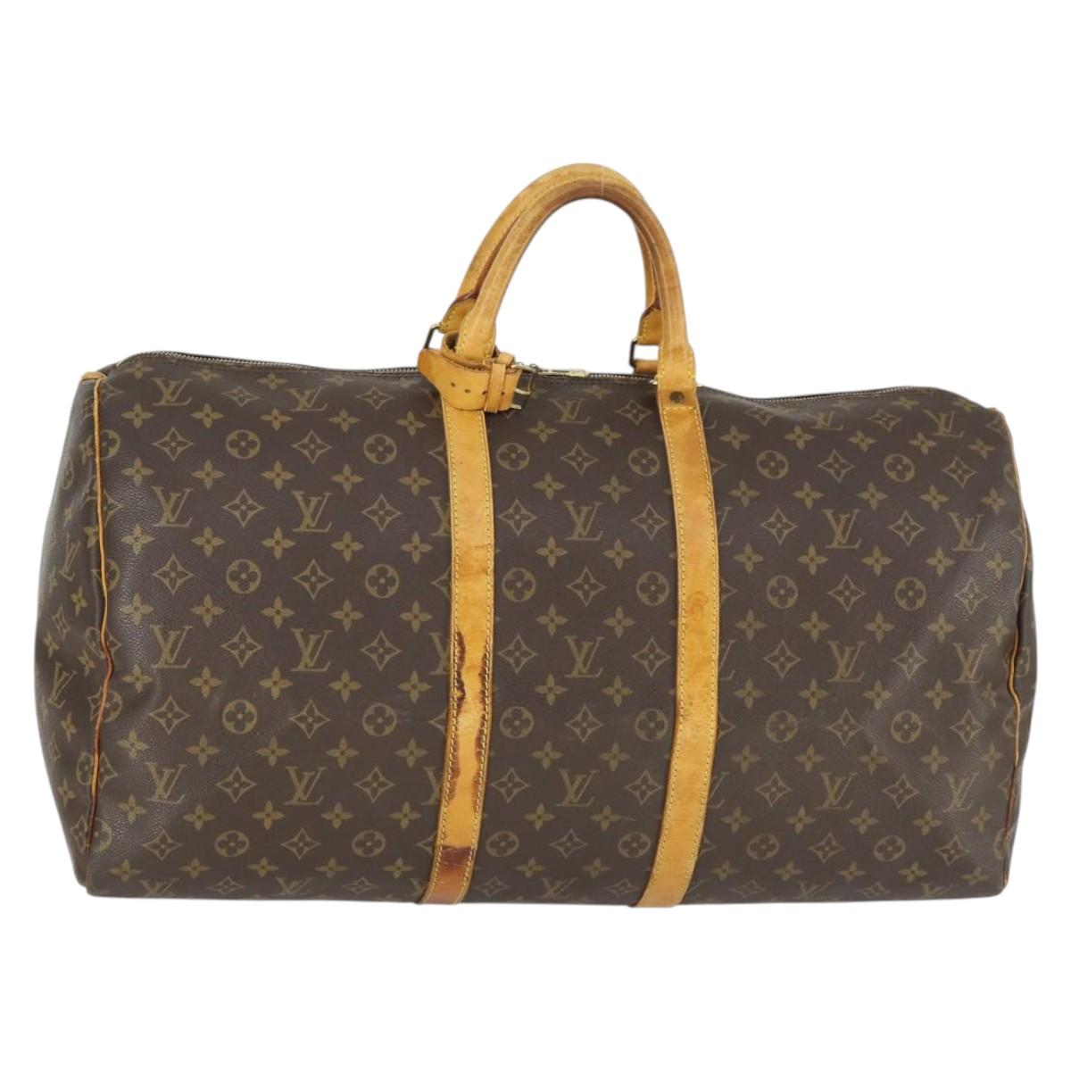 LOUIS VUITTON Monogram Keepall 55 Boston Bag M41424 LV Auth BA10136