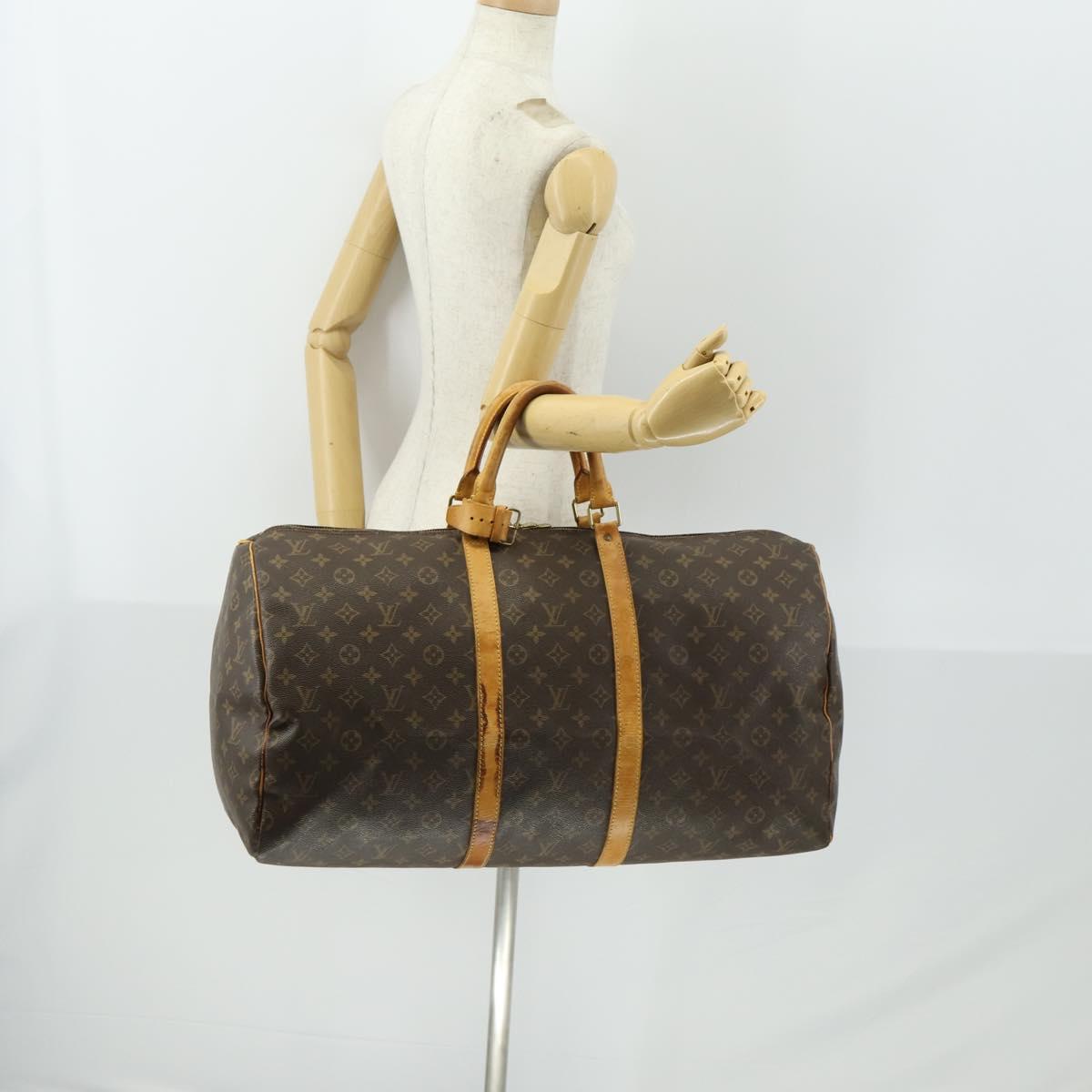 LOUIS VUITTON Monogram Keepall 55 Boston Bag M41424 LV Auth BA10136