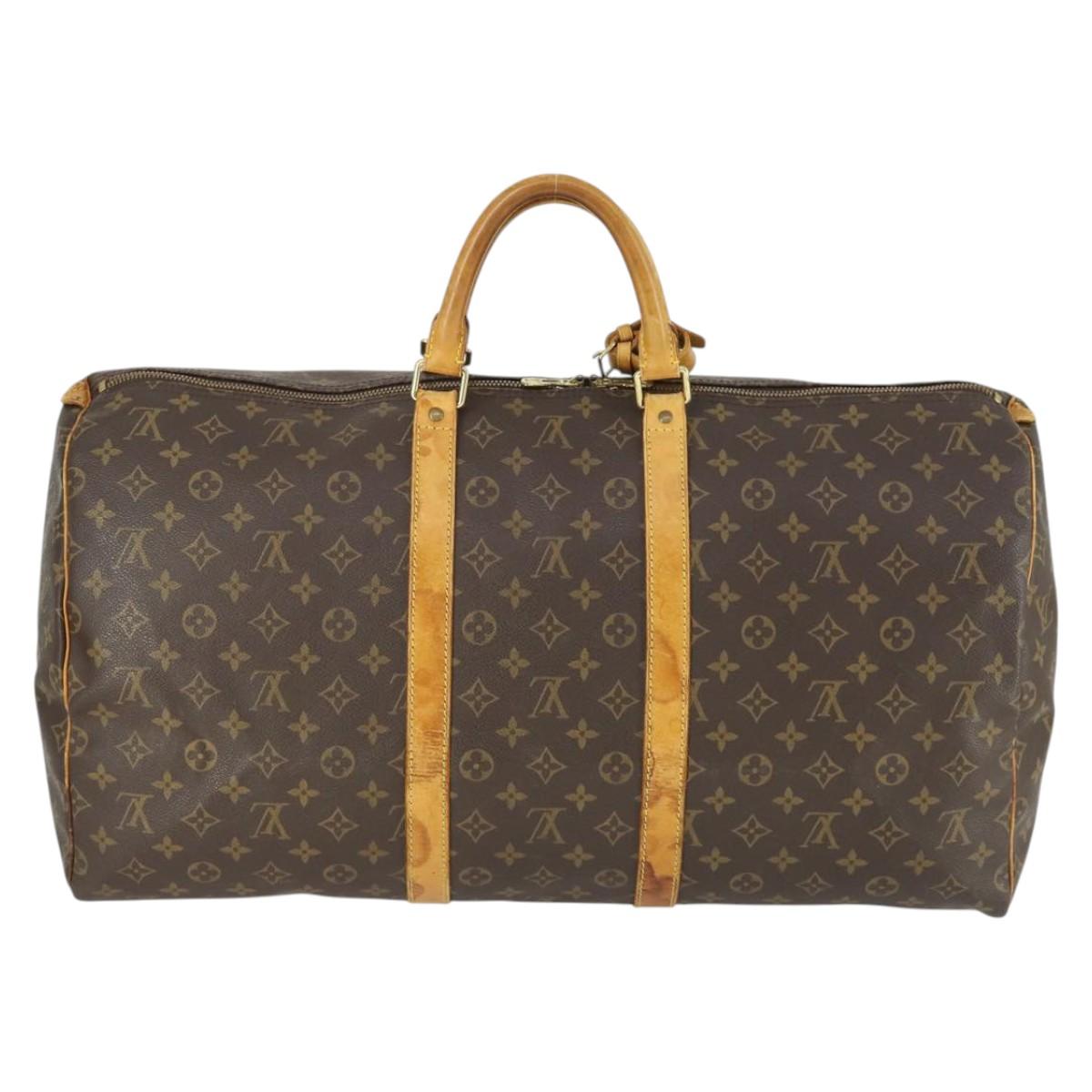 LOUIS VUITTON Monogram Keepall 55 Boston Bag M41424 LV Auth BA10136