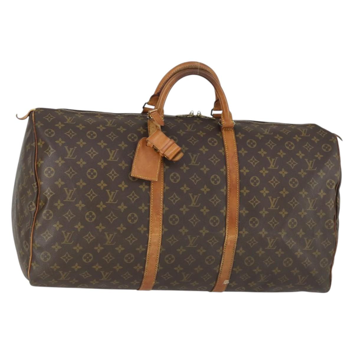 LOUIS VUITTON Monogram Keepall 60 Boston Bag M41422 LV Auth BA10138