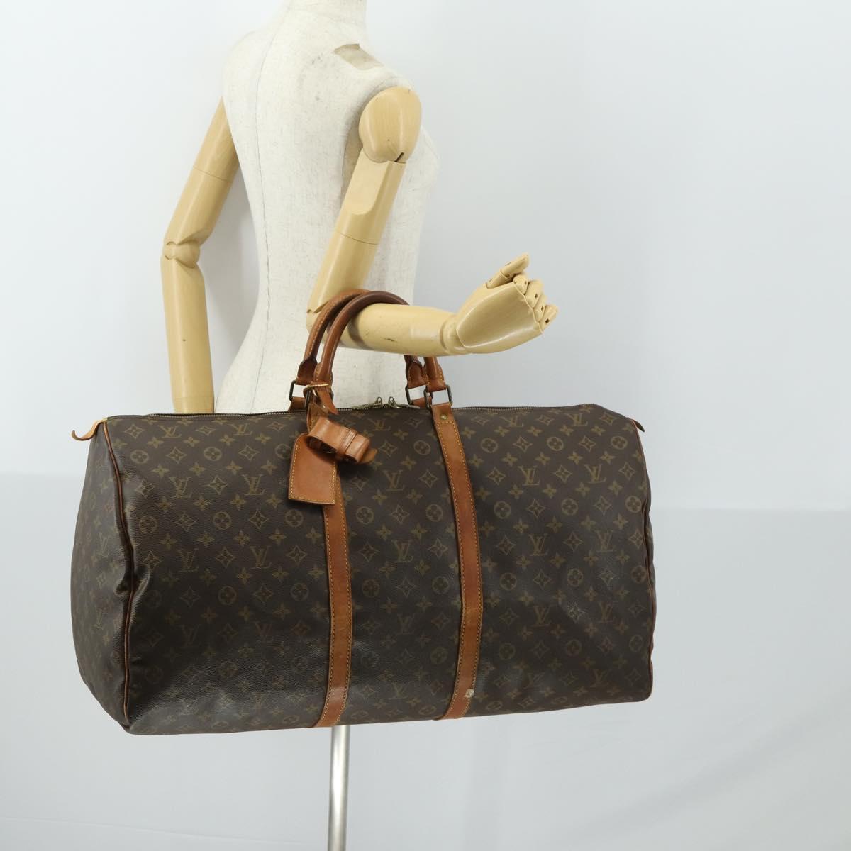 LOUIS VUITTON Monogram Keepall 60 Boston Bag M41422 LV Auth BA10138