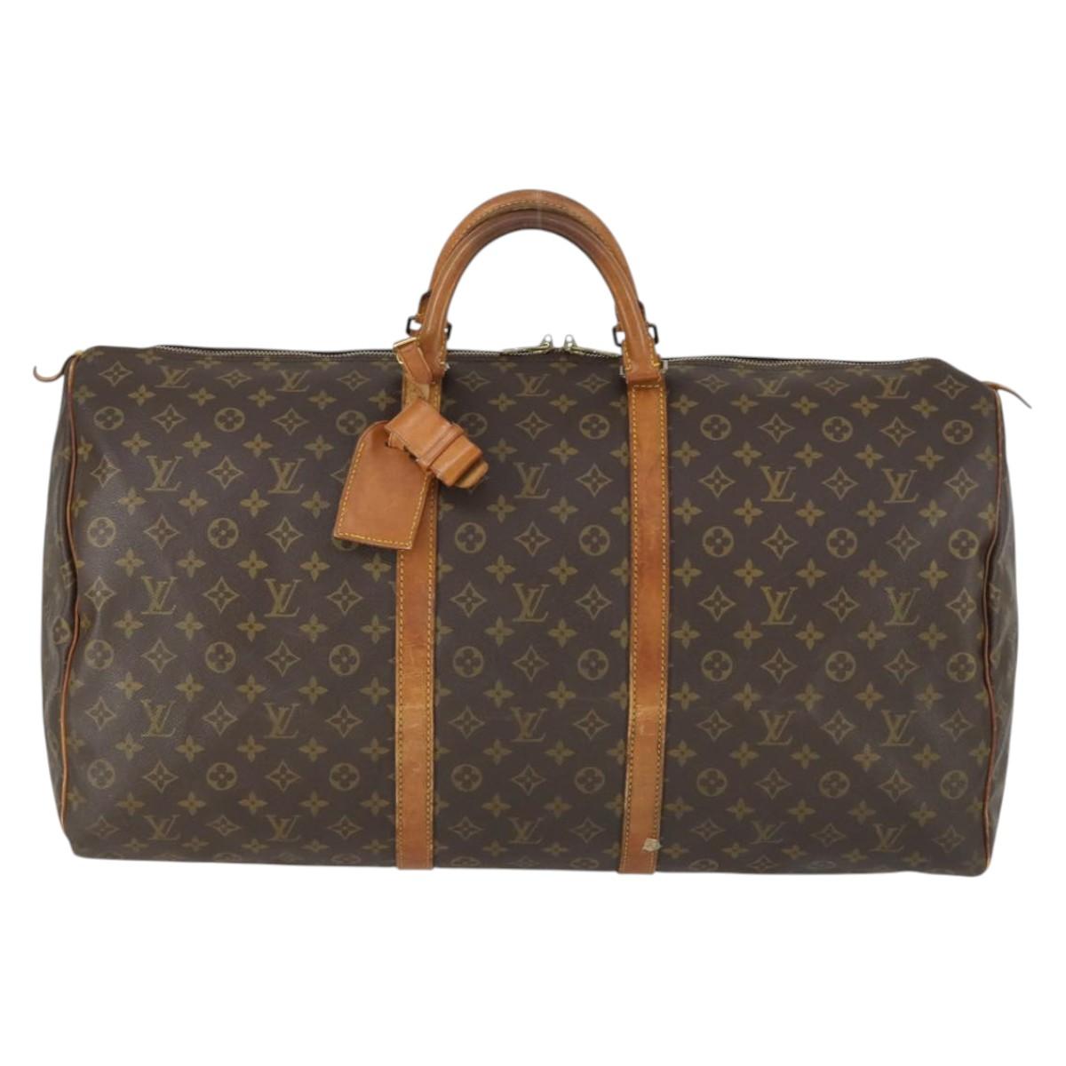 LOUIS VUITTON Monogram Keepall 60 Boston Bag M41422 LV Auth BA10138