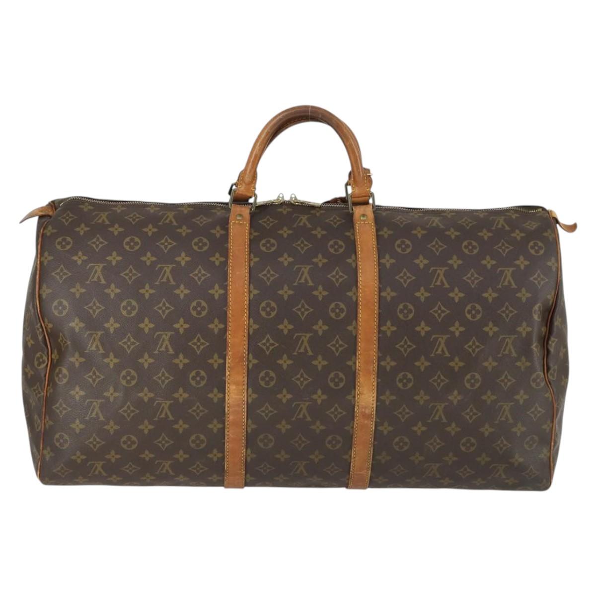 LOUIS VUITTON Monogram Keepall 60 Boston Bag M41422 LV Auth BA10138