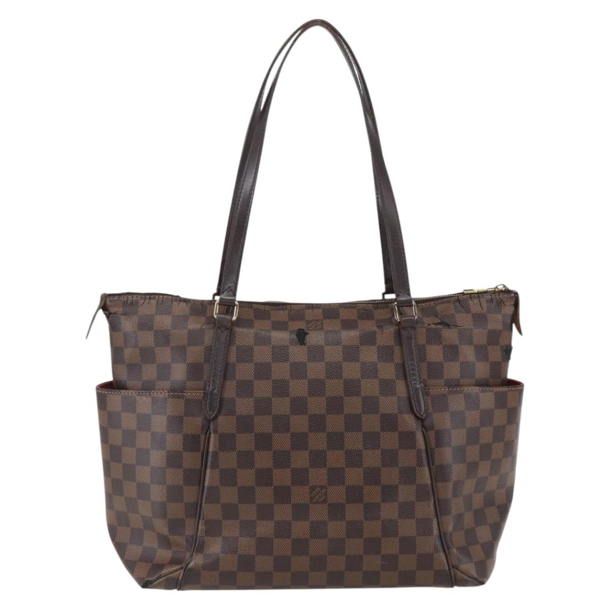 LOUIS VUITTON Damier Ebene Totally MM Hand Bag N41281 LV Auth BA10143
