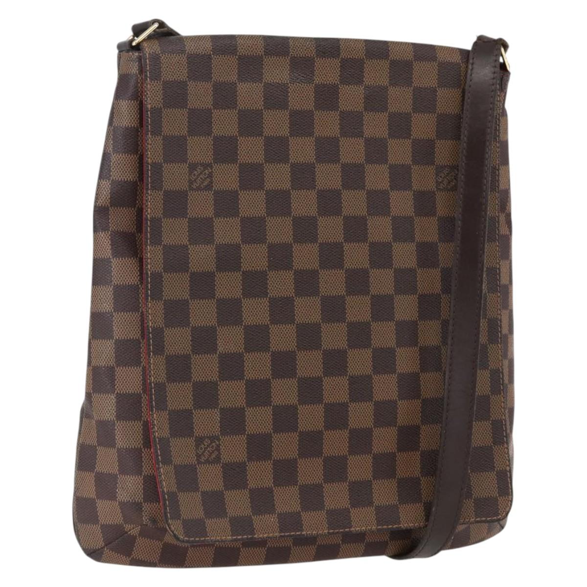LOUIS VUITTON Damier Ebene Musette Shoulder Bag N51302 LV Auth BA10145