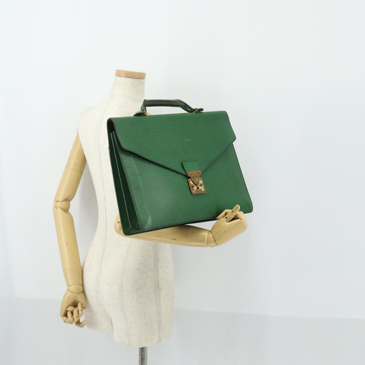 LOUIS VUITTON Epi Serviette Conseiller Vintage Green M54424 LV Auth BA10154