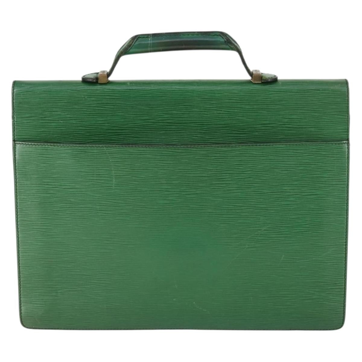LOUIS VUITTON Epi Serviette Conseiller Vintage Green M54424 LV Auth BA10154