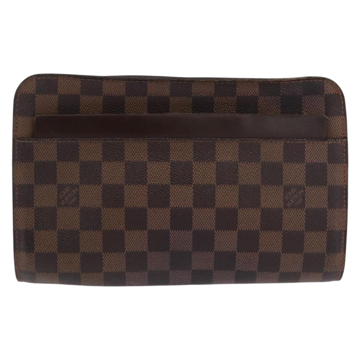 LOUIS VUITTON Damier Ebene Saint Louis Clutch Bag N51993 LV Auth BA10166