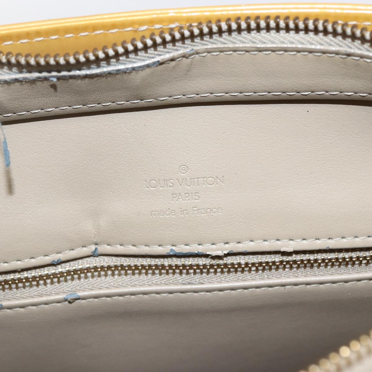 LOUIS VUITTON Monogram Vernis Houston Hand Bag Beige M91004 LV Auth BA10178