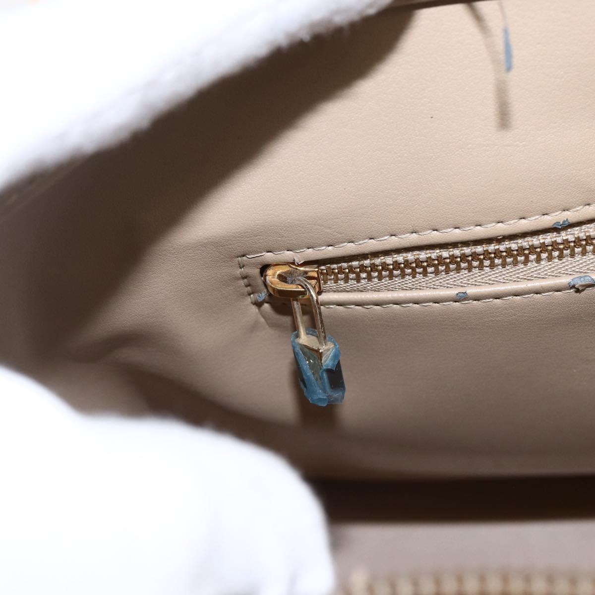 LOUIS VUITTON Monogram Vernis Houston Hand Bag Beige M91004 LV Auth BA10178