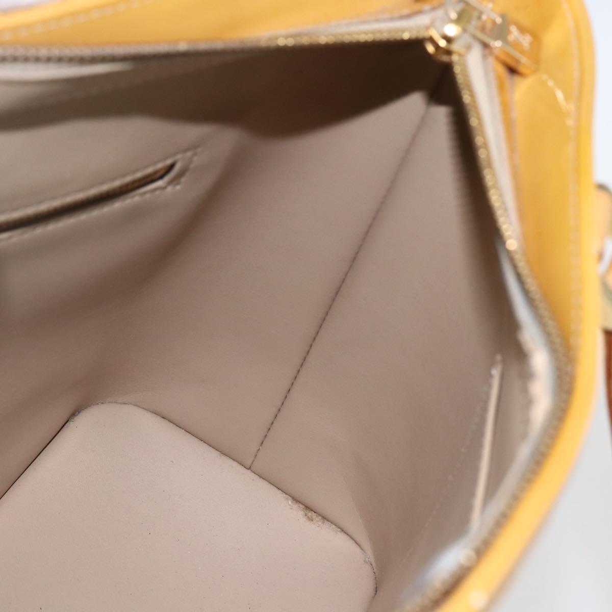 LOUIS VUITTON Monogram Vernis Houston Hand Bag Beige M91004 LV Auth BA10178