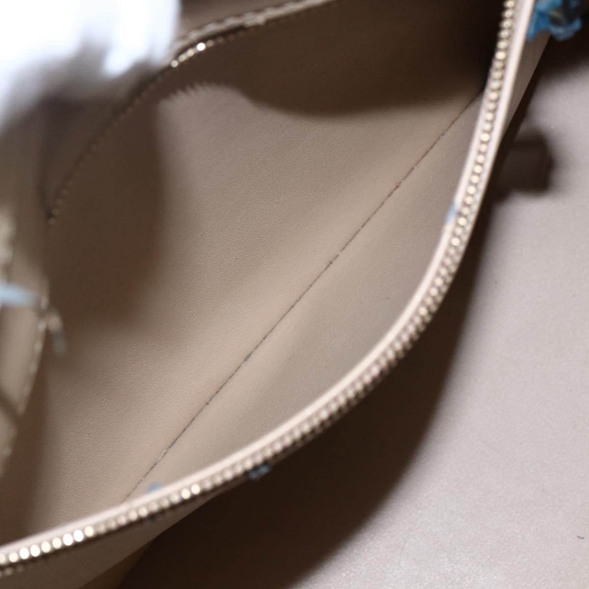 LOUIS VUITTON Monogram Vernis Houston Hand Bag Beige M91004 LV Auth BA10178