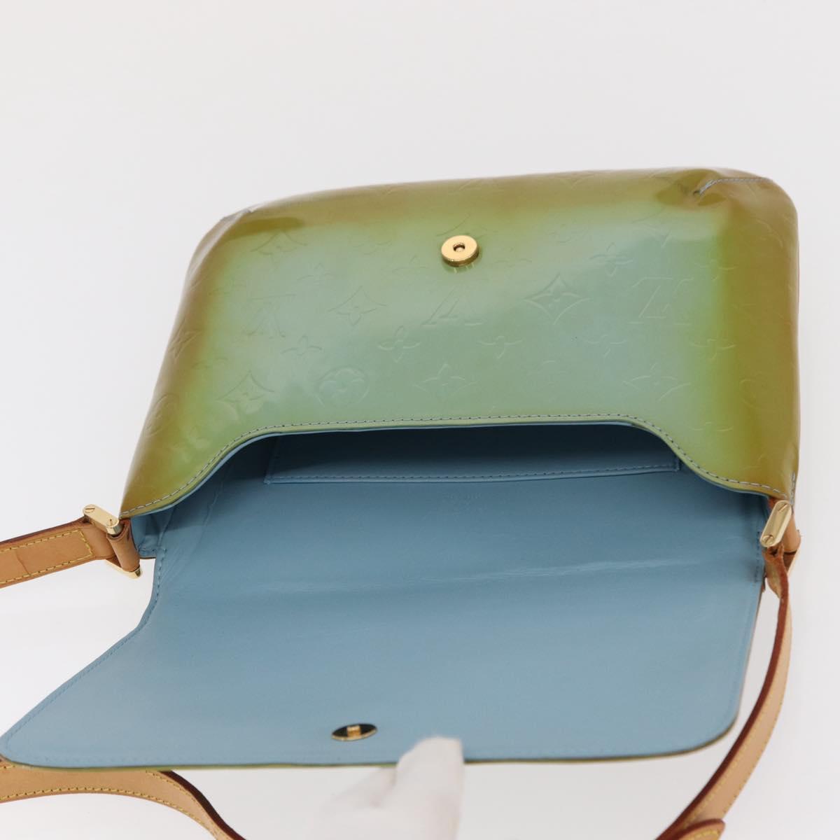 LOUIS VUITTON Vernis Thompson Street Shoulder Bag Baby Blue M91009 Auth BA10188