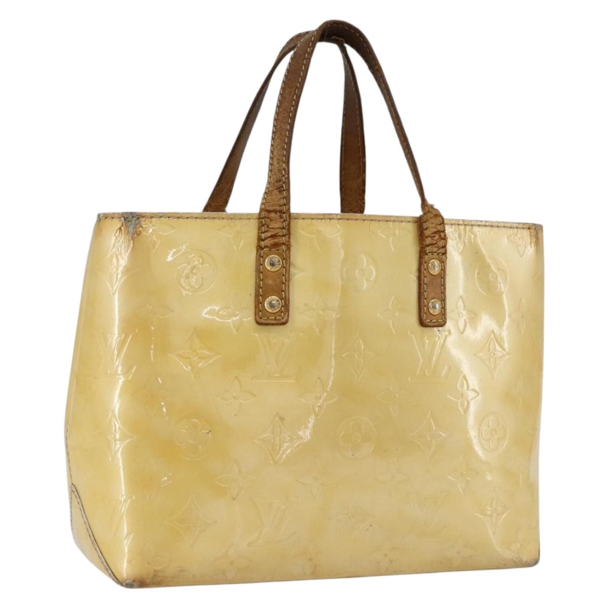 LOUIS VUITTON Monogram Vernis Reade PM Hand Bag Beige M91144 LV Auth BA10192