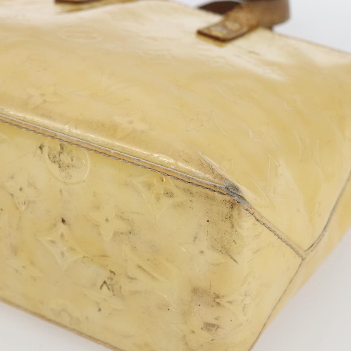 LOUIS VUITTON Monogram Vernis Reade PM Hand Bag Beige M91144 LV Auth BA10192