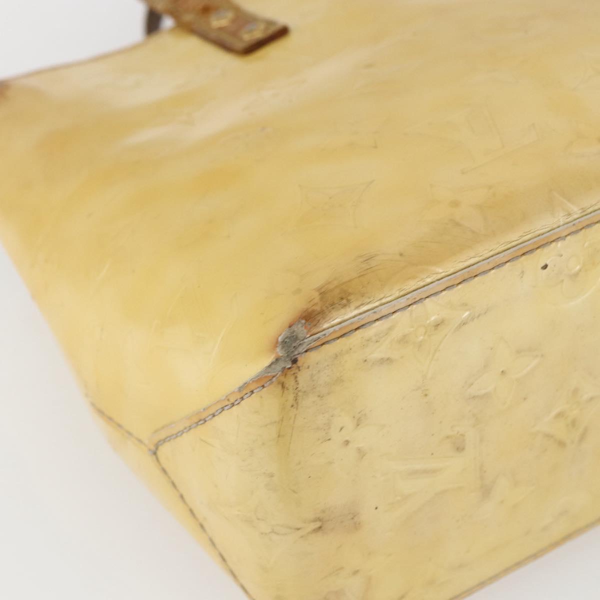 LOUIS VUITTON Monogram Vernis Reade PM Hand Bag Beige M91144 LV Auth BA10192