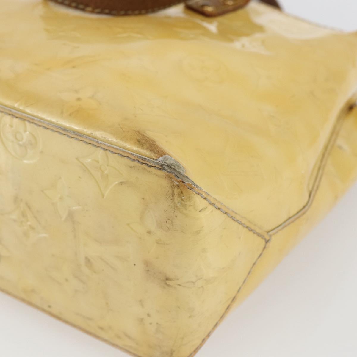 LOUIS VUITTON Monogram Vernis Reade PM Hand Bag Beige M91144 LV Auth BA10192