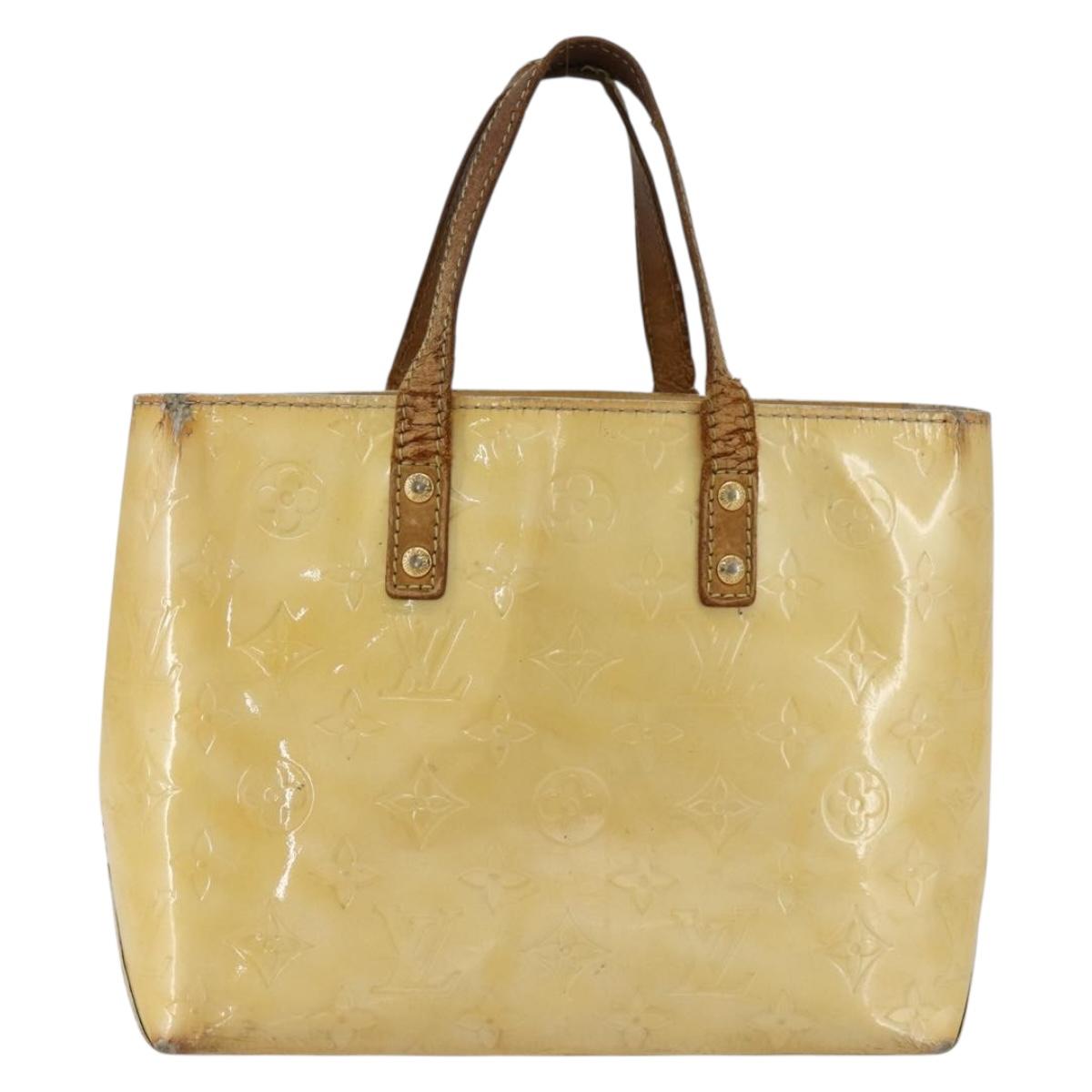 LOUIS VUITTON Monogram Vernis Reade PM Hand Bag Beige M91144 LV Auth BA10192