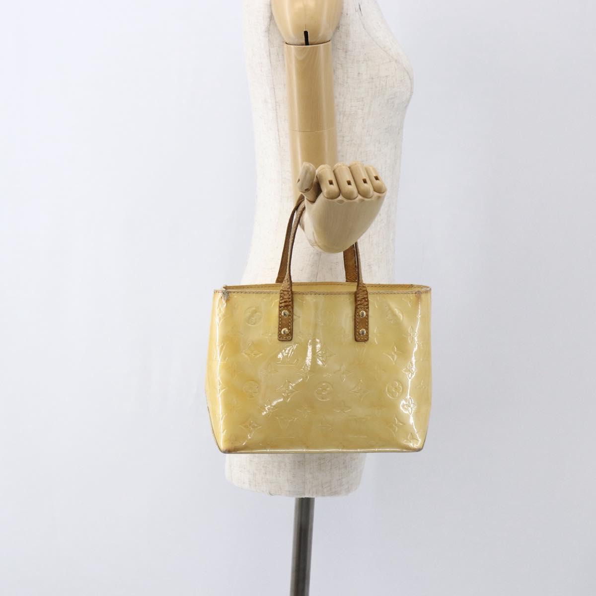 LOUIS VUITTON Monogram Vernis Reade PM Hand Bag Beige M91144 LV Auth BA10192