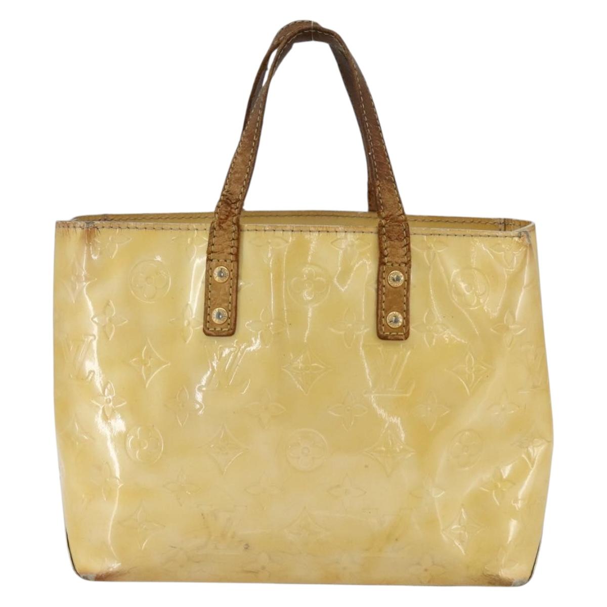 LOUIS VUITTON Monogram Vernis Reade PM Hand Bag Beige M91144 LV Auth BA10192
