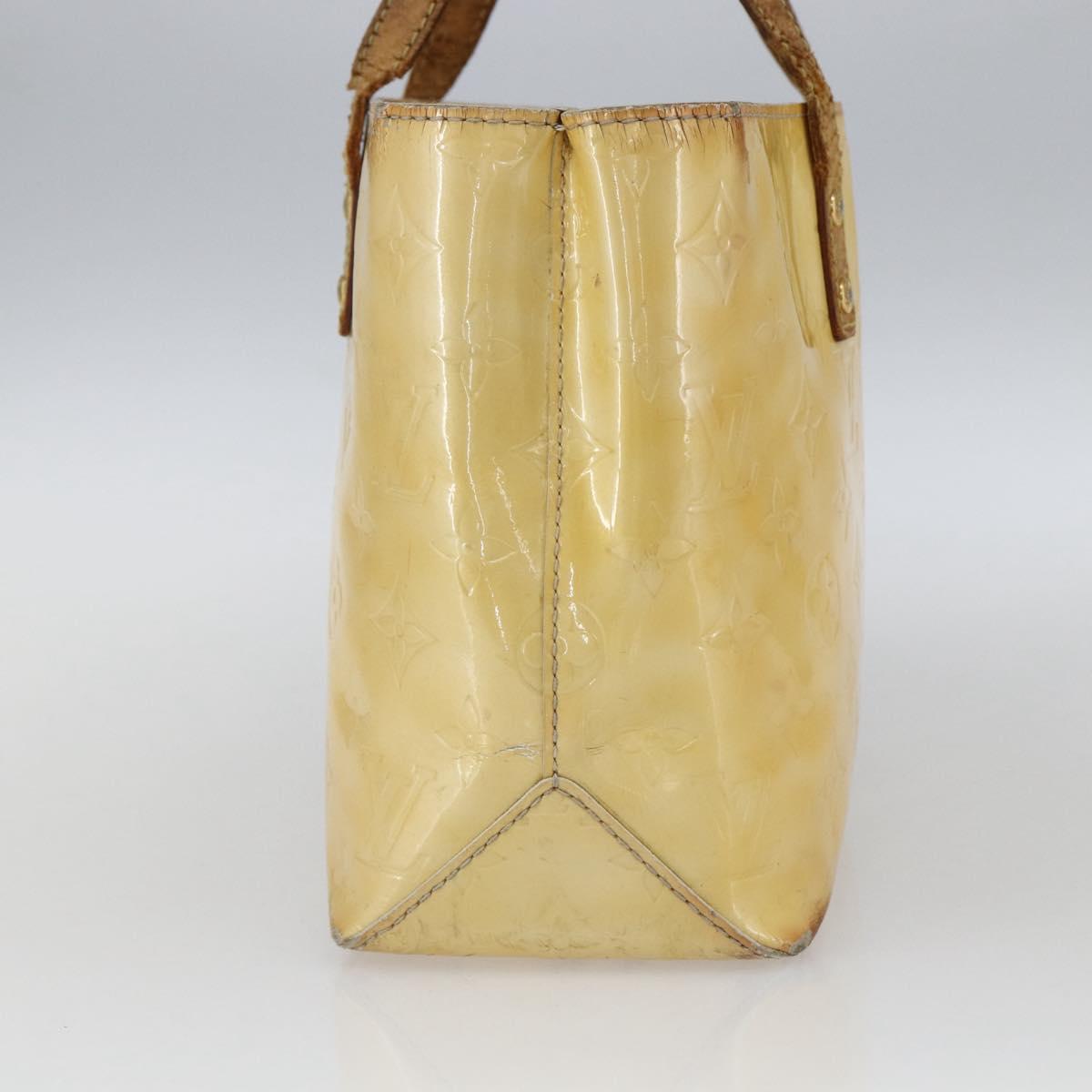 LOUIS VUITTON Monogram Vernis Reade PM Hand Bag Beige M91144 LV Auth BA10192