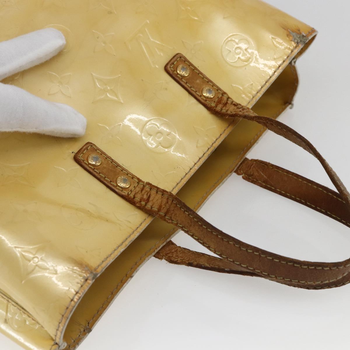 LOUIS VUITTON Monogram Vernis Reade PM Hand Bag Beige M91144 LV Auth BA10192