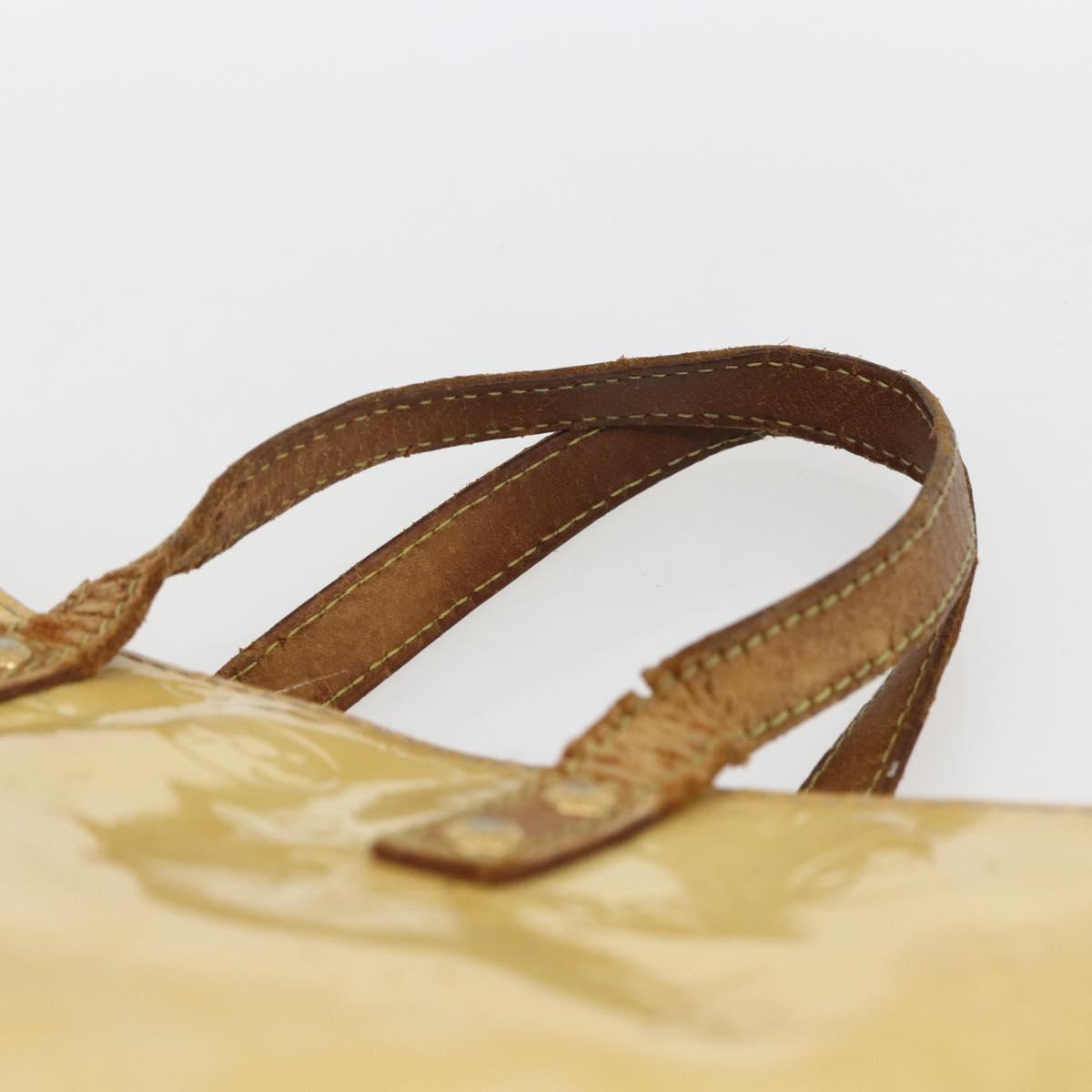 LOUIS VUITTON Monogram Vernis Reade PM Hand Bag Beige M91144 LV Auth BA10192